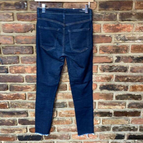 Citizens of Humanity Rock Dark Wash Blue Cut-Off Raw Hem Skinny Jeans Size 26 - Picture 5 of 8